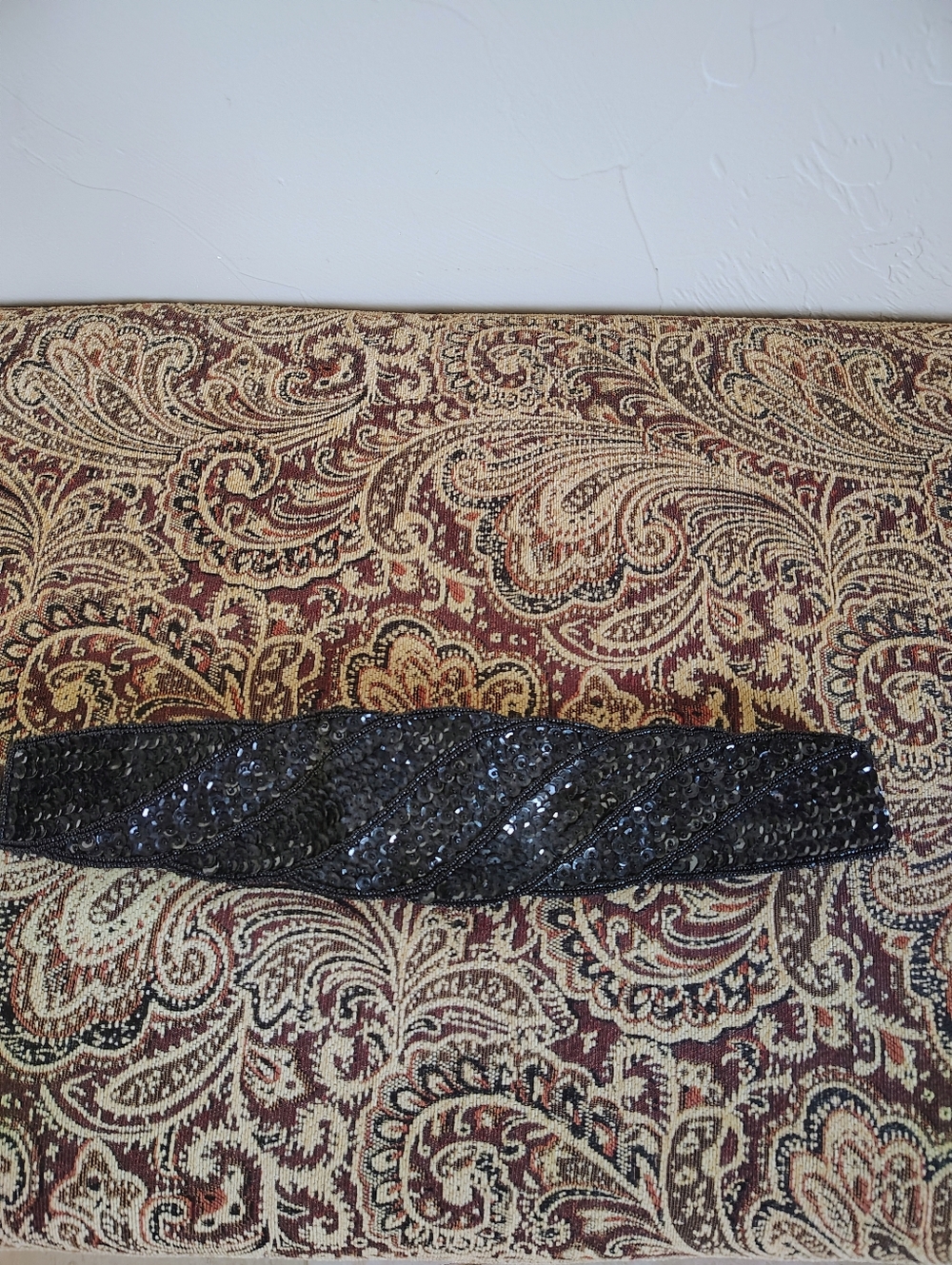 Black Beaded Evening Belt or Sash Size S/M